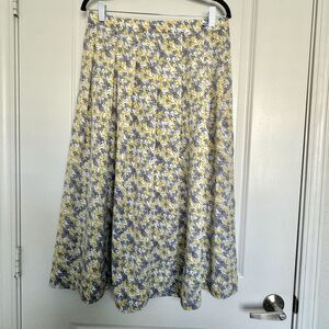 Pendleton Yellow and Gray Floral Midi Skirt